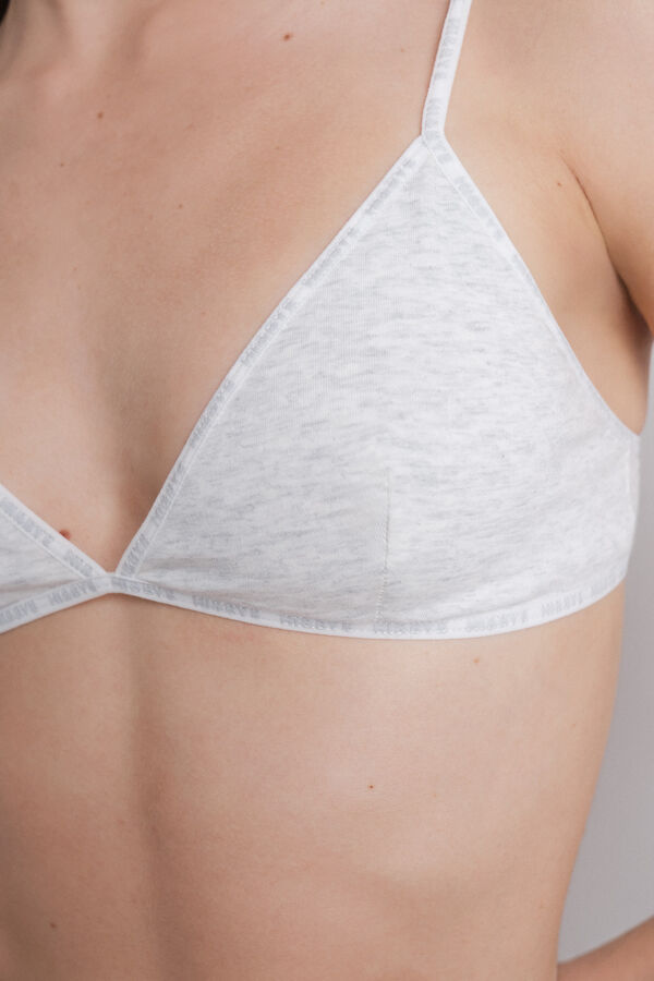 HI&BYE Sujetador triangular algod&oacute;n copas extra&iacute;bles gris gris