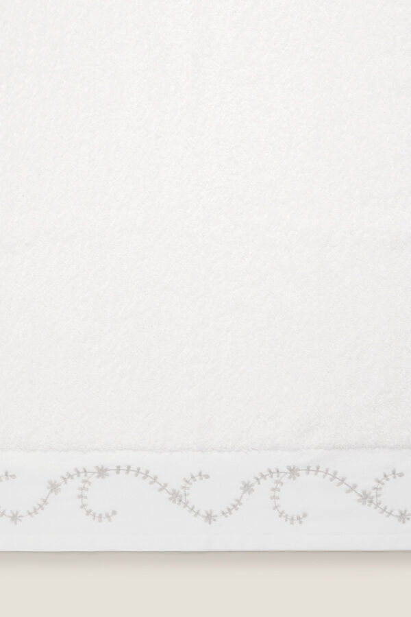 Textura Toalha felpuda bordado branco