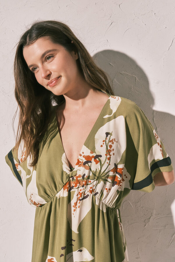 Women'secret Camisola curta estampada verde