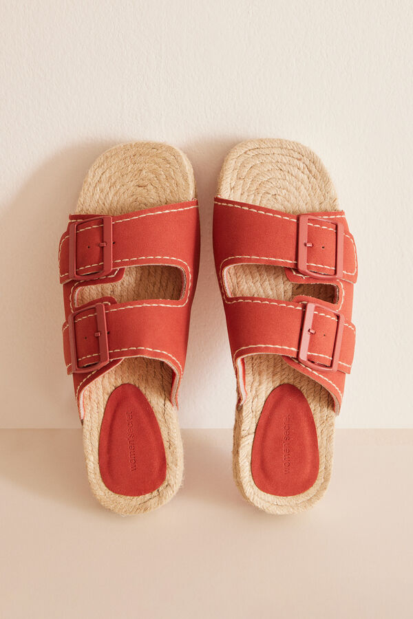 Women'secret Sandalias yute naranja hebillas naranja