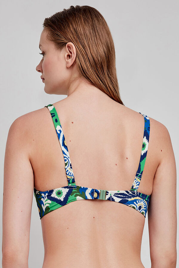 Gisela Top de biqu&iacute;ni triangular com estampado tribal estampado