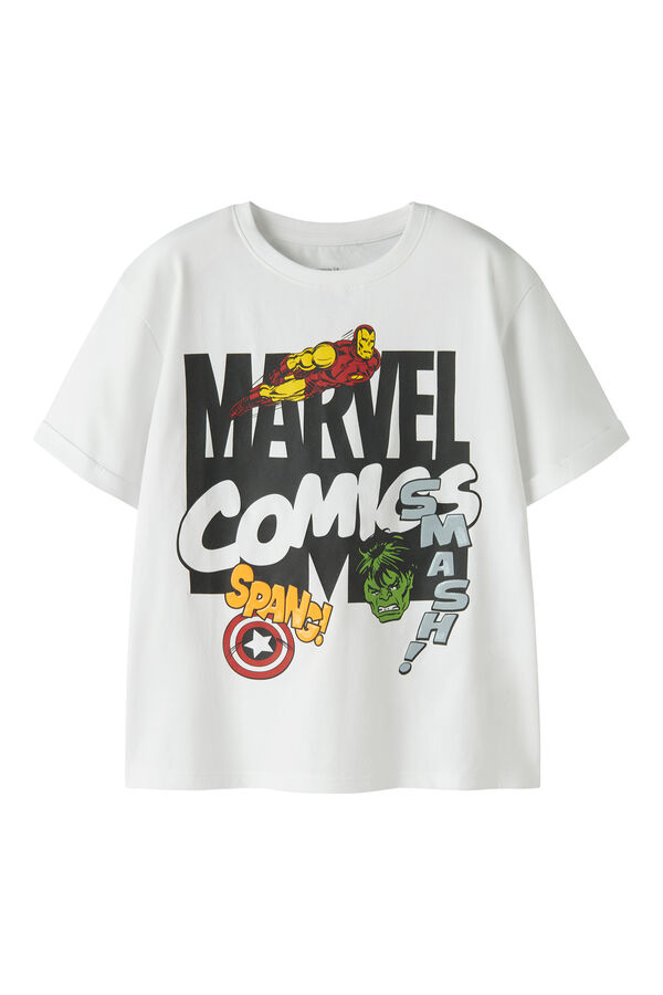 Name it T-shirt manga curta Marvel de menino branco