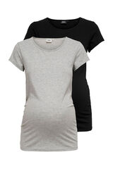 Only Maternity Pacote com 2 camisetas maternity preto