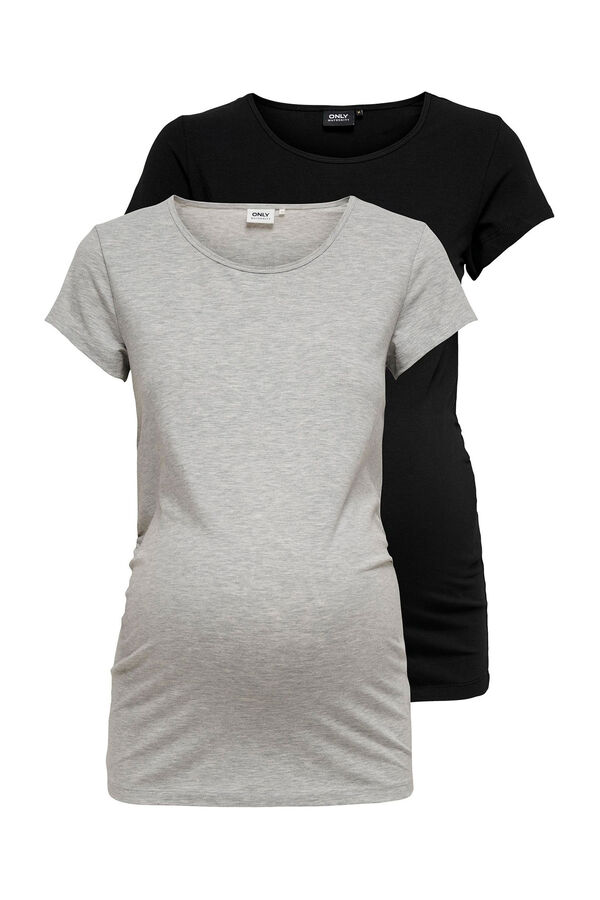 Only Maternity Pacote com 2 camisetas maternity preto