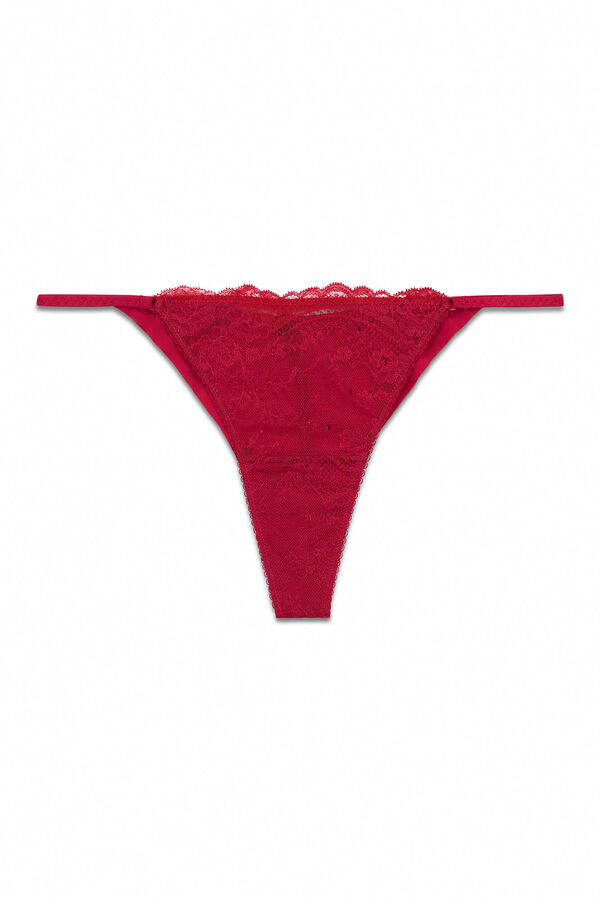 Women'secret Braga brasile&ntilde;a tira encaje rojo strass rojo