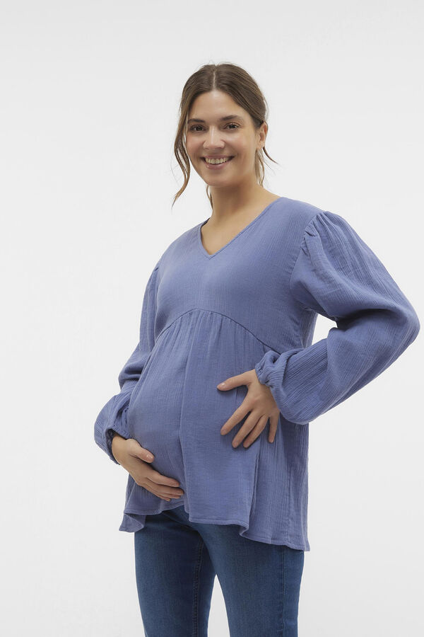 Mamalicious Top de manga comprida maternity azul