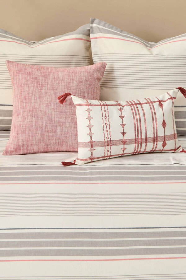 Textura Capa n&oacute;rdica algod&atilde;o riscas cinzento