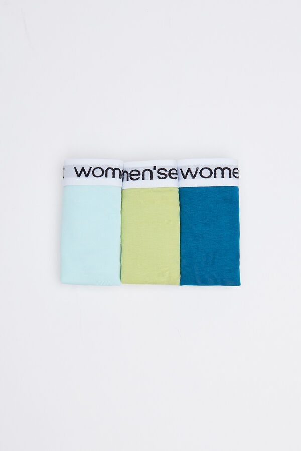 Womensecret Pack 3 tangas algodón logo blanco