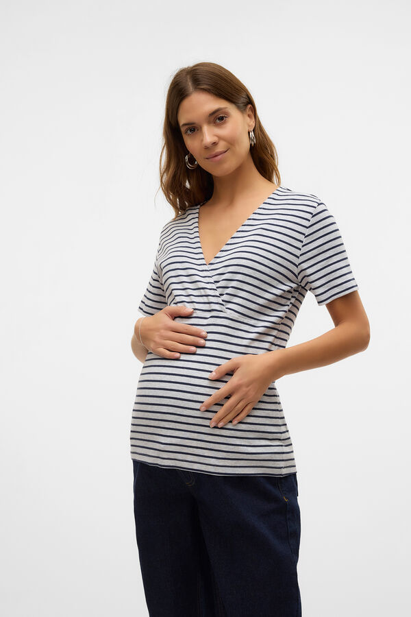 Mamalicious Top de punto maternity lactancia gris
