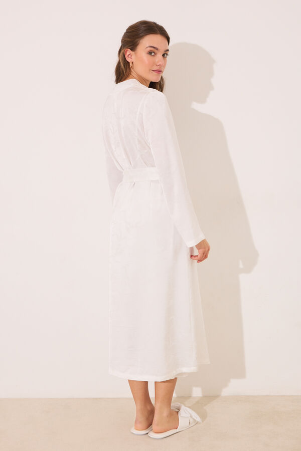 Women'secret Bata larga sat&eacute;n blanca marfil