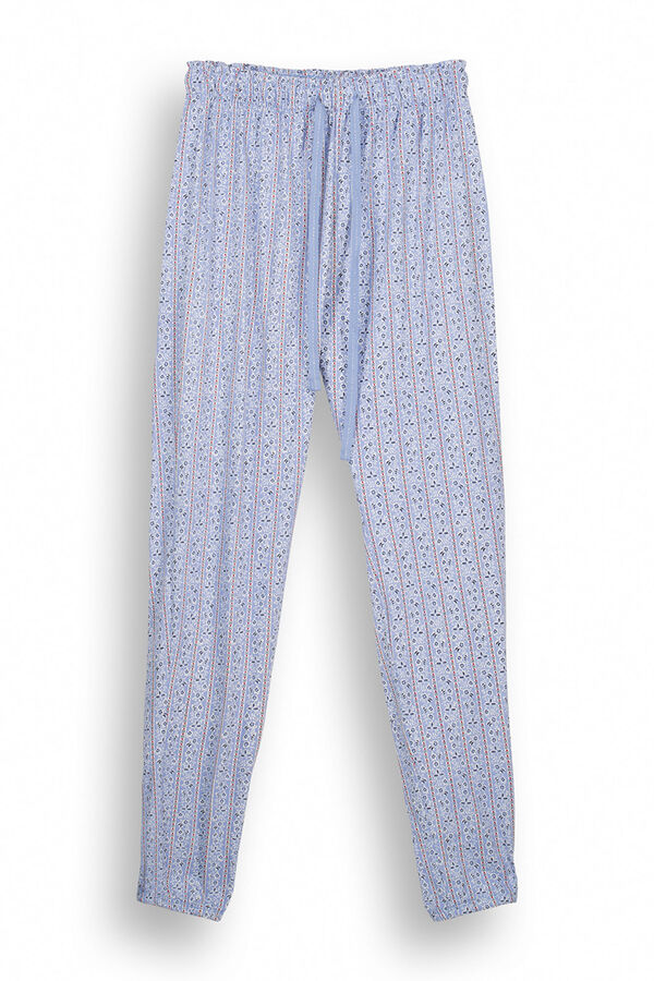 Women'secret Pantal&oacute;n pijama algod&oacute;n flores rayas skinny estampado