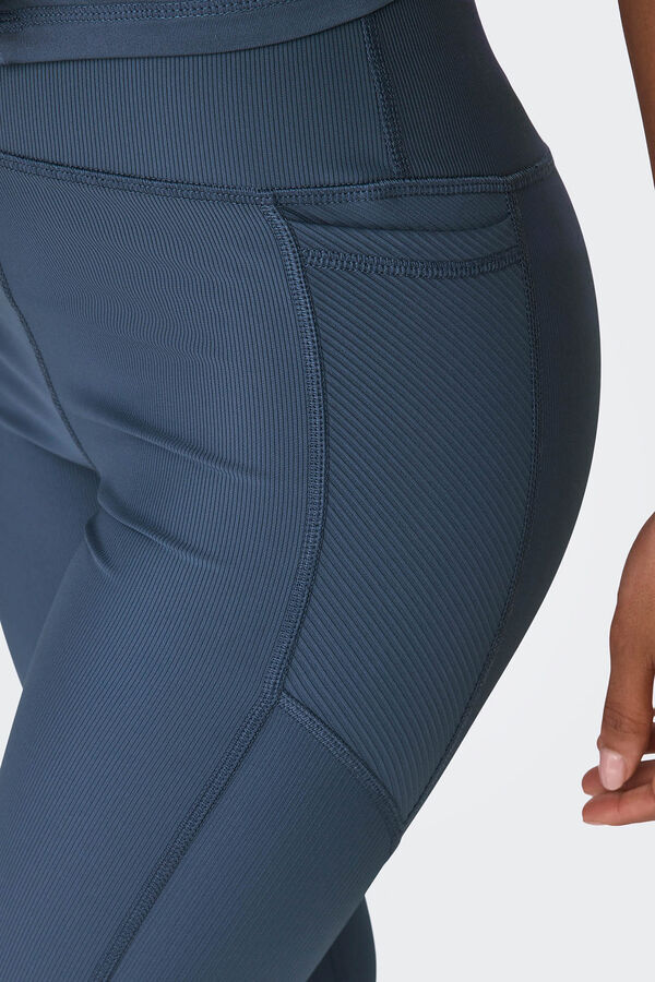 Only Play Leggings esportivas de cintura alta com bolso lateral azul