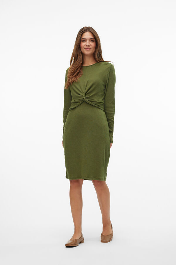 Mamalicious Vestido de manga larga maternity y lactancia verde