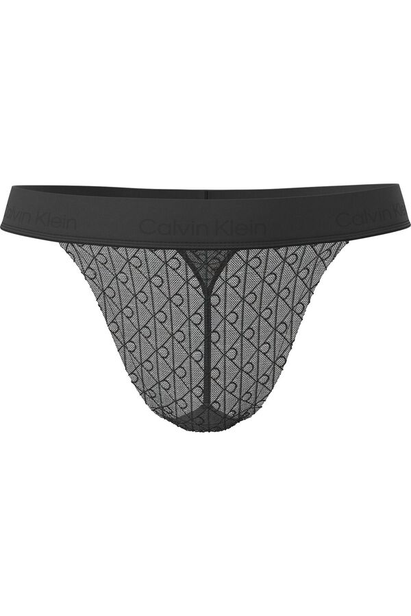 Calvin Klein Braga tanga de hilo microfibra negro