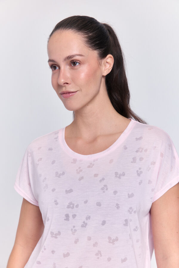 Only Play T-shirt manga curta soft rosa