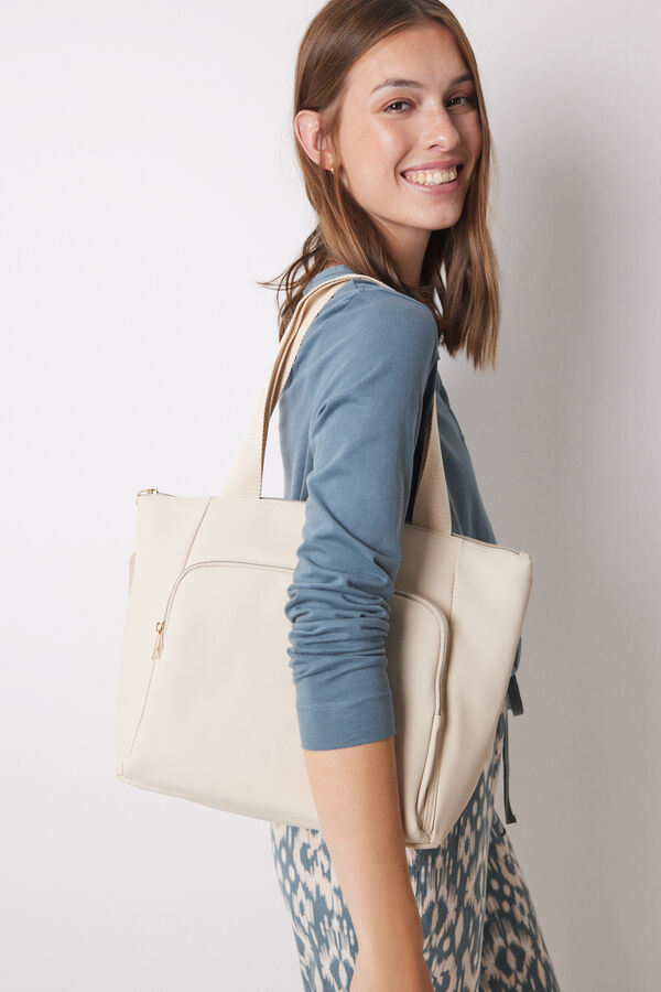 Women'secret Bolso grande engomado beige nude