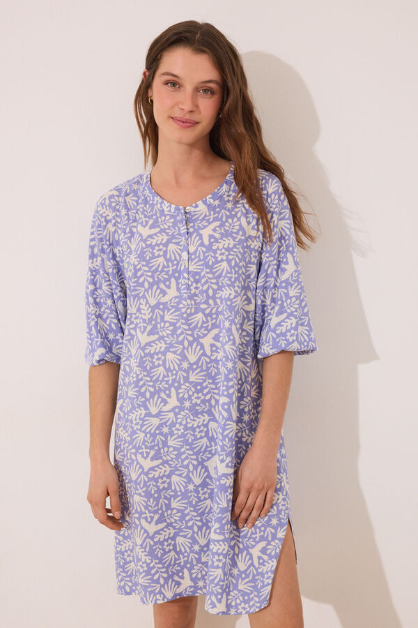 Women'secret Camisola de viscose estampado lil&aacute;s rosa