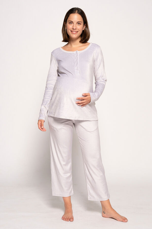 Womensecret Pijama De Velour Con Rayas maternity estampado