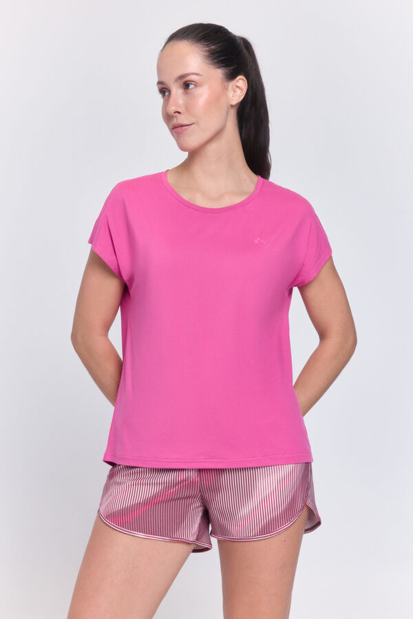 Only Play T-shirt manga curta soft rosa