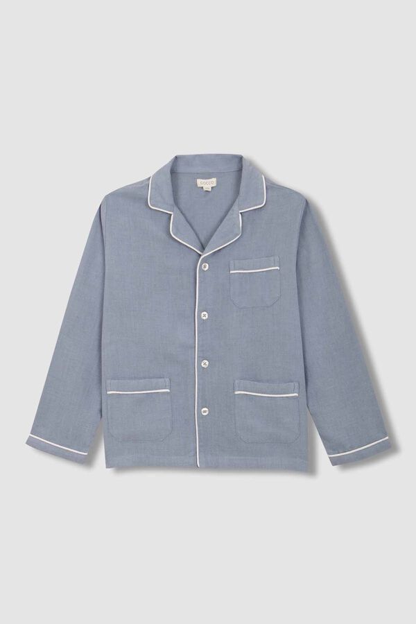Gocco Pijama villela espiga con vivo a contraste azul turquesa