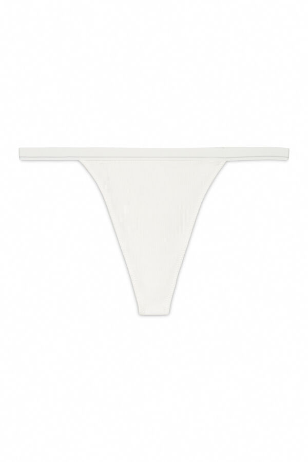 Women'secret Tanga algod&oacute;n canal&eacute; blanco blanco