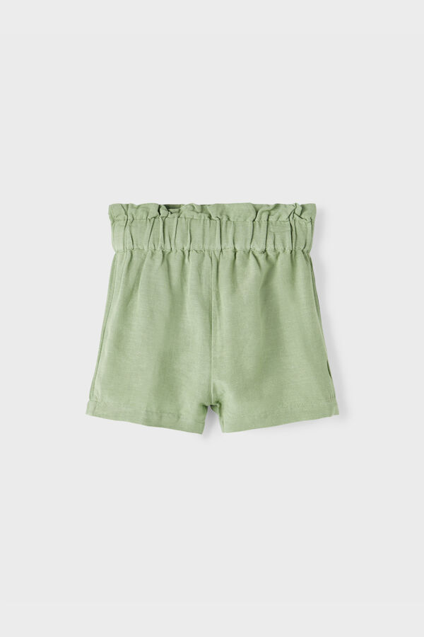 Womensecret Bermuda de niña con cintura ajustable verde