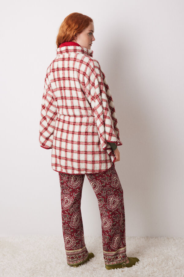 Women'secret Capa pelo suave estampado cuadros estampado
