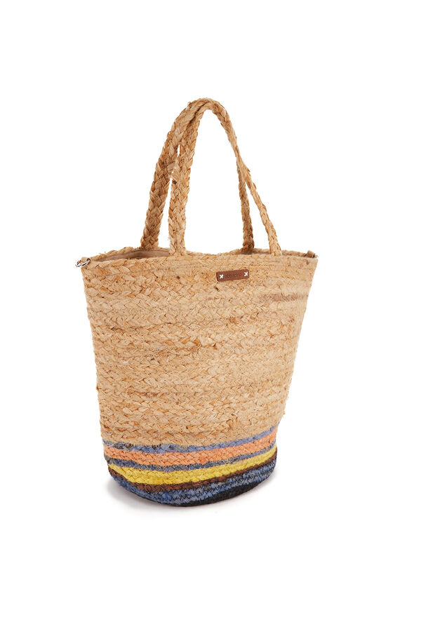 Abbacino Cesta pequena de ráfia estampado estampado