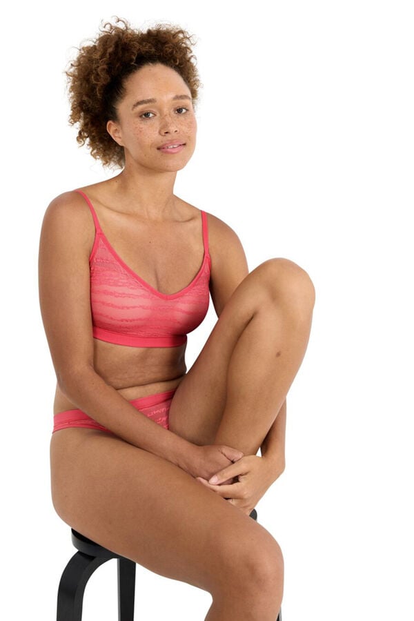 Sloggi Soutien de renda com enchimento sem aro rosa