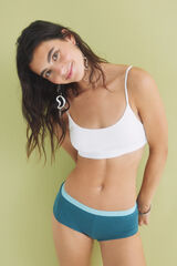 HI&BYE Pack 2 calçinhas boxer algodão rosa e branco multicolour