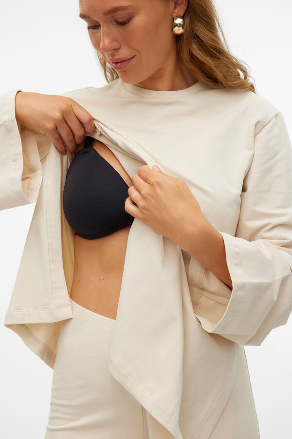 Mamalicious Sudadera de manga larga acampanada maternity y lactancia  gris