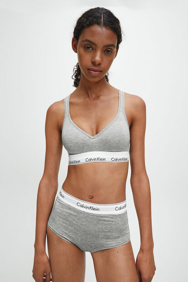 Calvin Klein Top preformado de algod&oacute;n con cinturilla de Calvin Klein gris