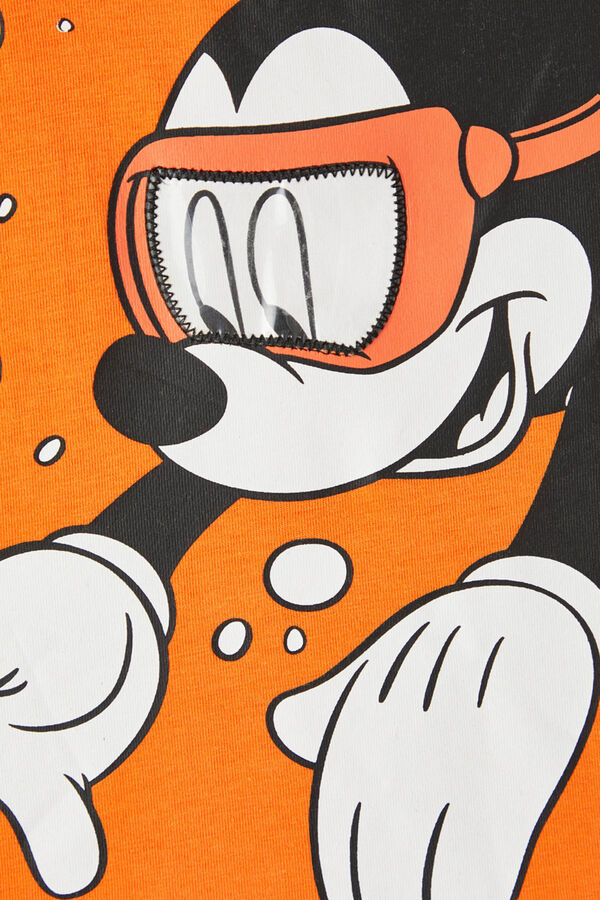 Womensecret Camiseta de Mickey de manga corta naranja