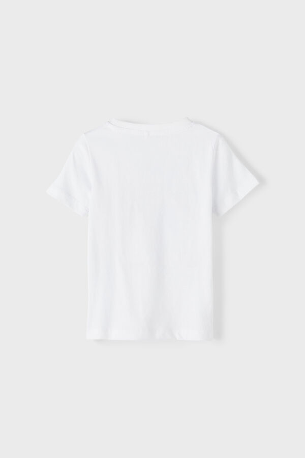 Womensecret T-shirt de menino de manga curta com detalhe em 3D branco