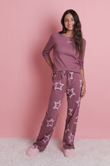 HI&BYE Pijama comprido com estrelas rosa