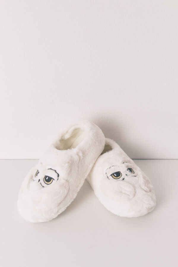 Women'secret Chinelos de quarto brancos "Hedwig" 3D bege