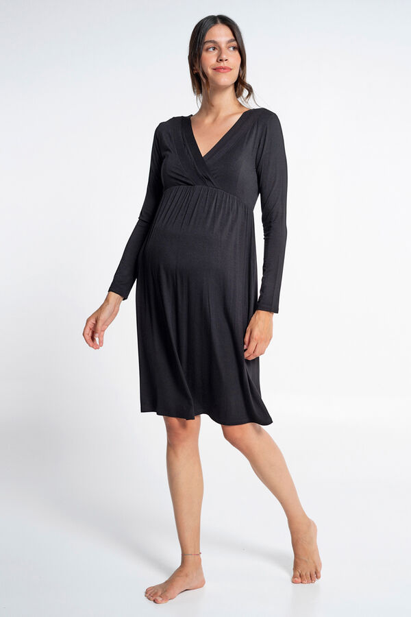 Ohma! Vestido premamá evasée negro