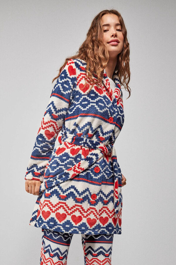 Gisela Bata polar estampada blanco