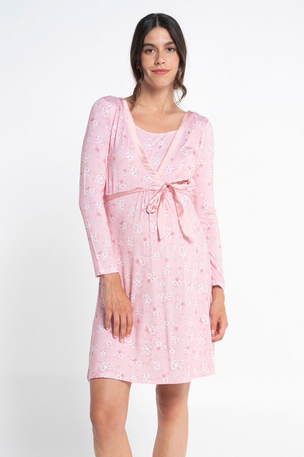 Ohma! Camis&oacute;n lactancia manga larga flor japonesa rosa