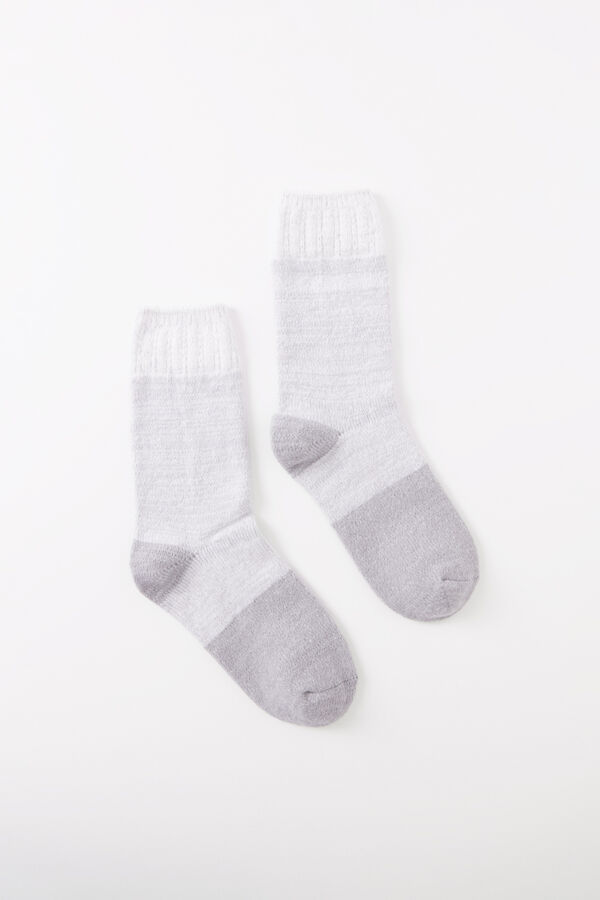Women'secret Calcetines doble textura gris gris