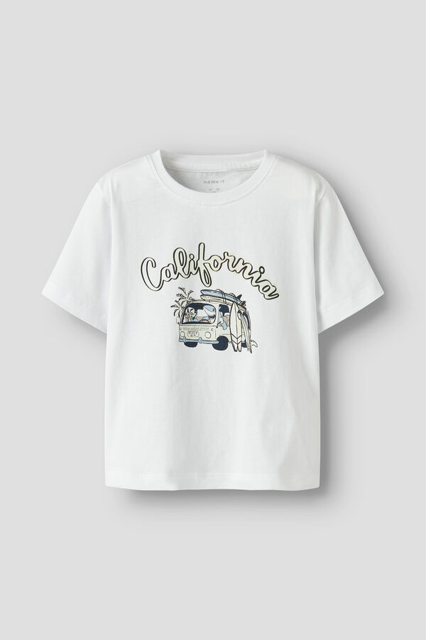 Name it T-shirt m&aacute;gica para menino manga curta branco