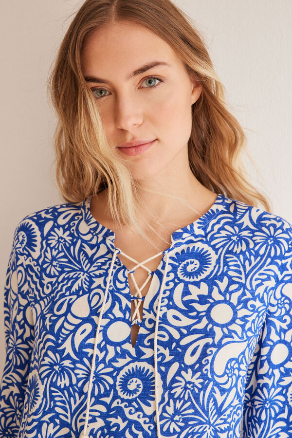 Women'secret Camisola playa estampado conchas estampado