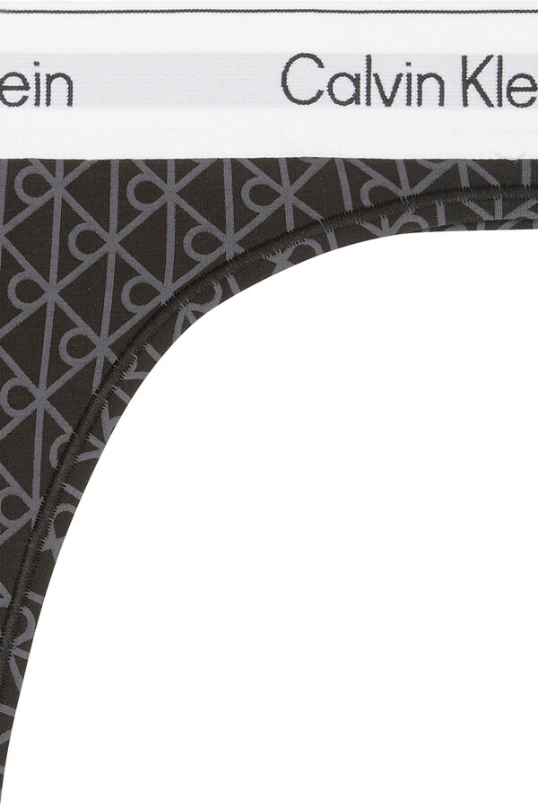 Calvin Klein Braga tanga de algod&oacute;n con logo estampado
