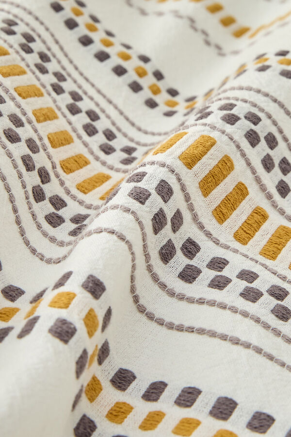 Textura Funda n&oacute;rdica algod&oacute;n Jacquard amarillo