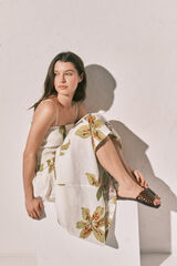 Women'secret Vestido largo tirantes escote fruncido estampado
