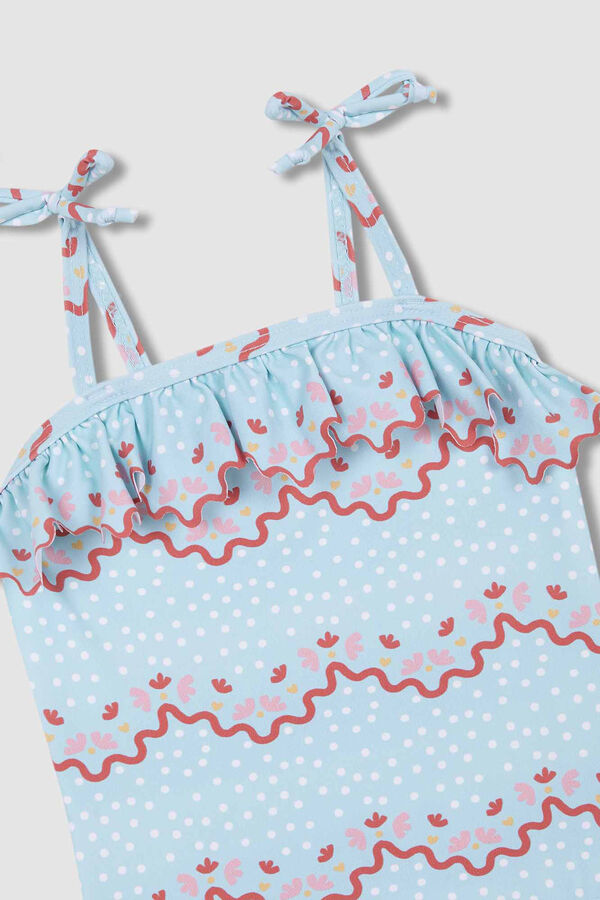 Gocco Fato de banho com estampado de ondas azul-claro azul