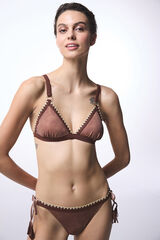 Penti Top de bikini triangular camel nude