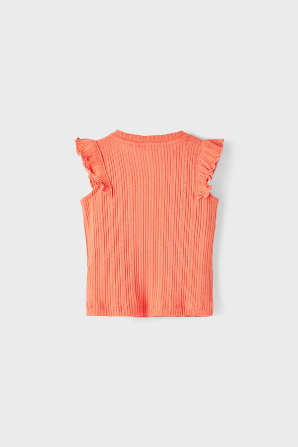 Womensecret Camiseta sin mangas de bebé con detalle volantes naranja