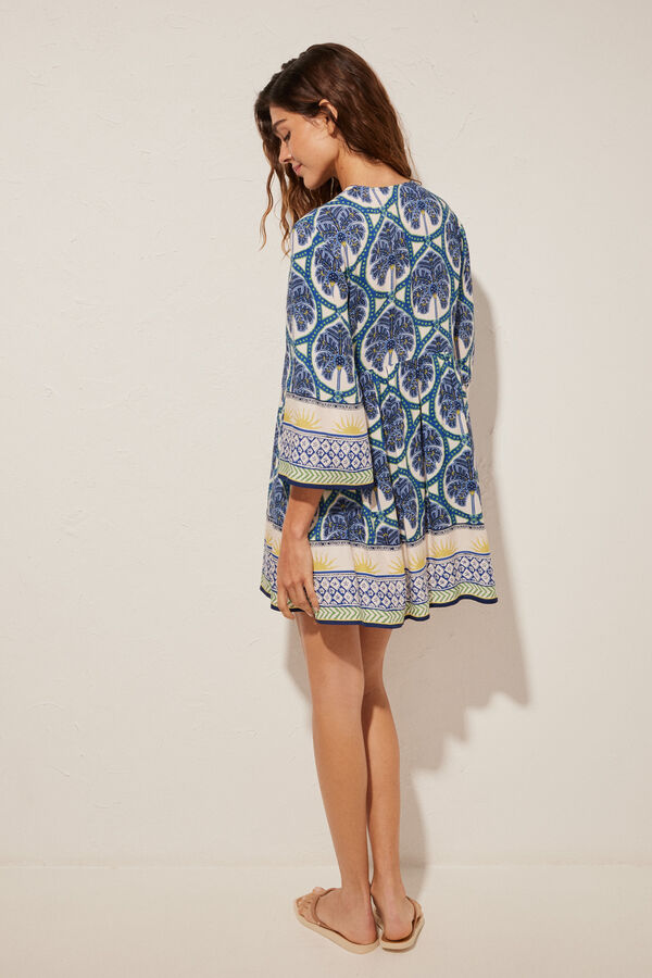 Women'secret T&uacute;nica corta tropical azul estampado