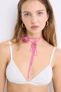 HI&BYE Sujetador triangular algod&oacute;n copas extra&iacute;bles gris